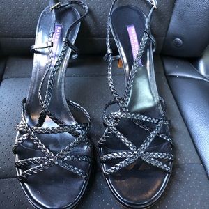 Ralph Lauren Purple Label  Black Braided Heel 10B